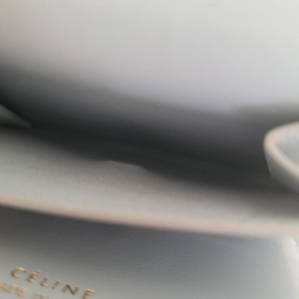 Celine Gray Pebbled Leather Small Wallet with Gold Logo - Picture 7 of 14